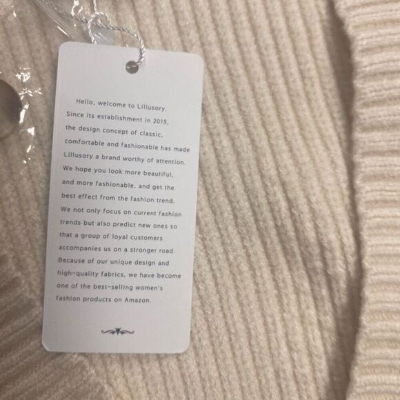 LILLUSORY Women’s Soft Knit Oversized Short Button Down Sweater Cardigan XL TAN - Picture 10 of 14